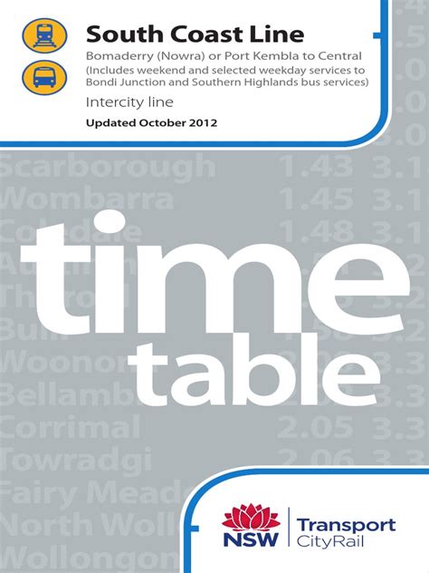 South Coast Train Timetable