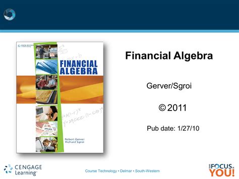 Read South Western Cengage Learning Financial Algebra Answers 