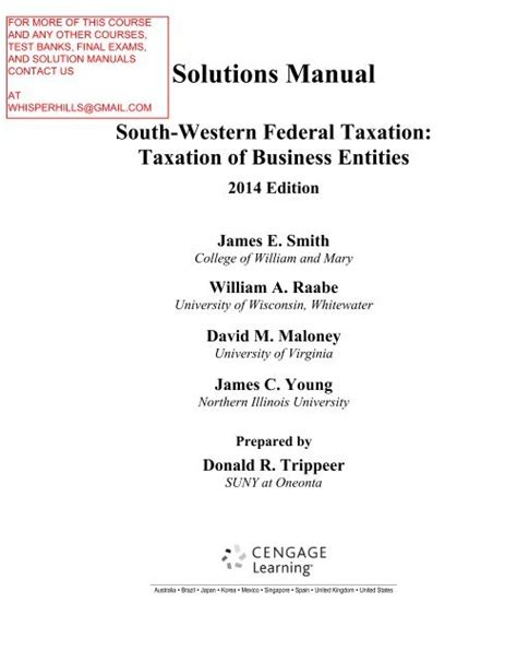 Read Online Southwestern Federal Taxation Solution Manual File Type Pdf 
