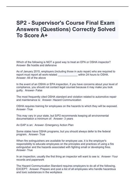 Sp2 Answers