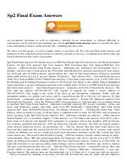 Read Sp2 Final Exam Answers 