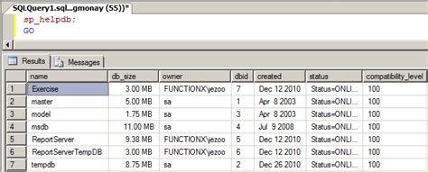 sp_helpdb (Transact-SQL) - SQL Server Microsoft Learn