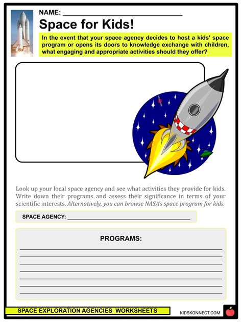 Space Exploration Agencies Worksheets Where Activities Kidskonnect Space Exploration Worksheet - Space Exploration Worksheet