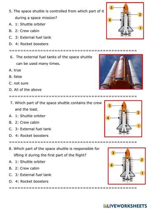 Space Exploration Revision Worksheet Live Worksheets Space Exploration Worksheet - Space Exploration Worksheet