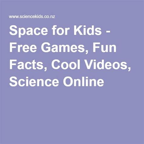 Space For Kids Free Games Fun Facts Cool Space Science For Kids - Space Science For Kids