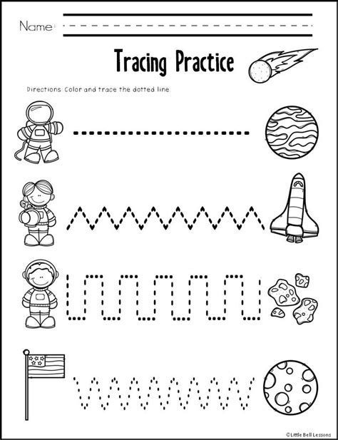 Space Line Tracing Worksheets For Preschool And Kindergarten Line Tracing Worksheets For Preschool - Line Tracing Worksheets For Preschool