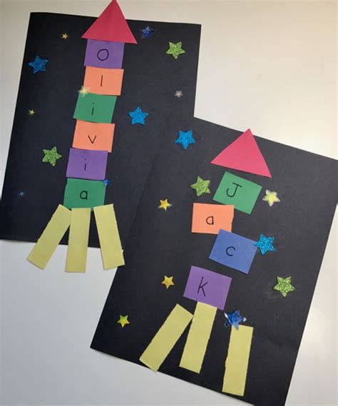 Space Name Craft For Preschoolers Preschool Play And Rocket Activities For Kindergarten - Rocket Activities For Kindergarten