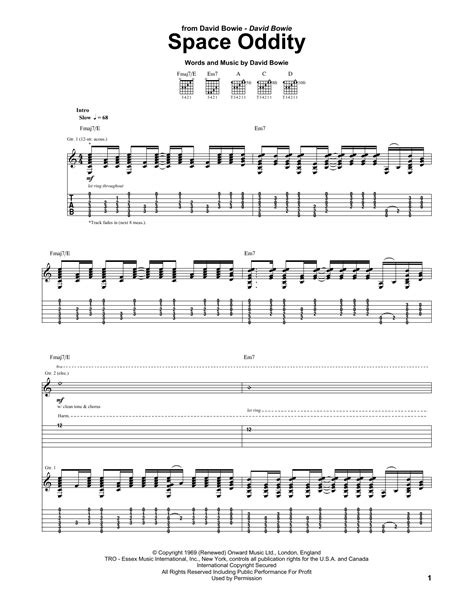 Space Oddity Guitar Tab