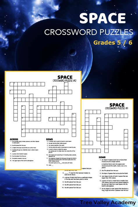 Space Themed Crossword Puzzles Grades 5 6 Tree Crossword Puzzle 6th Grade - Crossword Puzzle 6th Grade