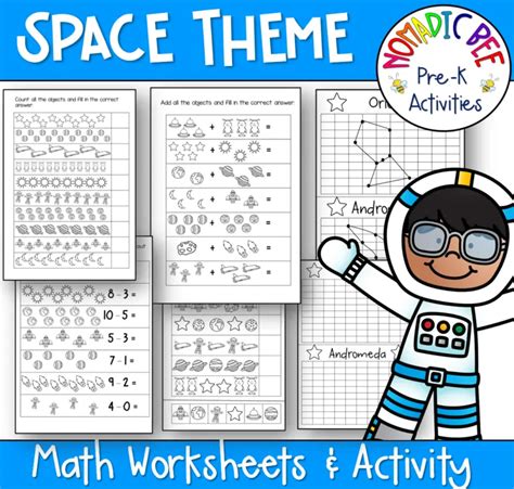 Space Themed Math Worksheets Nbprekactivities Space Math Worksheets - Space Math Worksheets