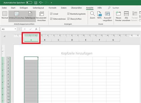 spaltenbreite excel cm