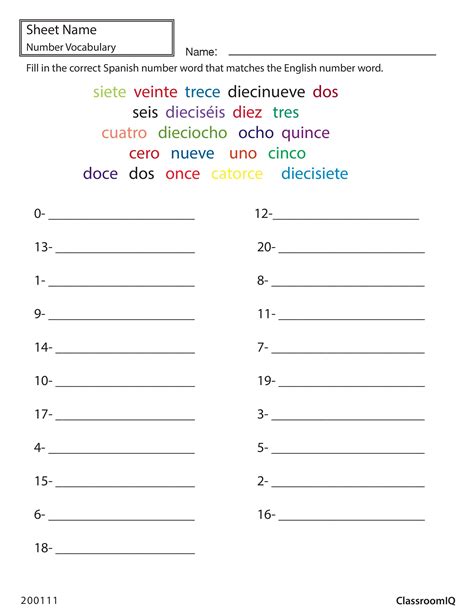 Spanish Numbers 1 100 Worksheets Super Bowl 2023 One More Worksheet - One More Worksheet