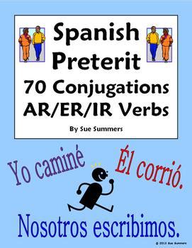 Spanish Preterit 70 Ar Er Ir Regular Verb Ar Er Ir Verbs Worksheet - Ar Er Ir Verbs Worksheet