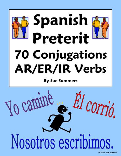 Spanish Preterite 70 Ar Er Ir Regular Verb Ar Er Ir Verbs Worksheet - Ar Er Ir Verbs Worksheet