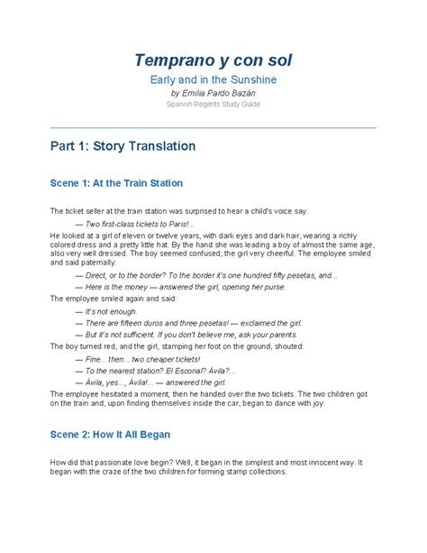Spanish Regents Study Guide