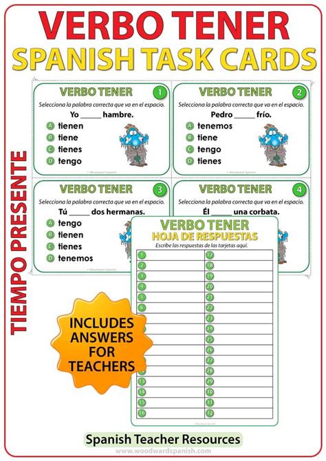 Spanish Verb Tener Teaching Resources Teachers Pay Teachers The Verb Tener Worksheet Answers - The Verb Tener Worksheet Answers