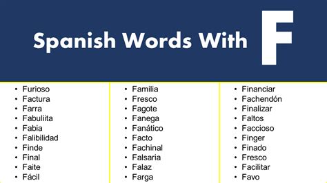 Spanish Words That Start With F Simple Words That Start With F - Simple Words That Start With F