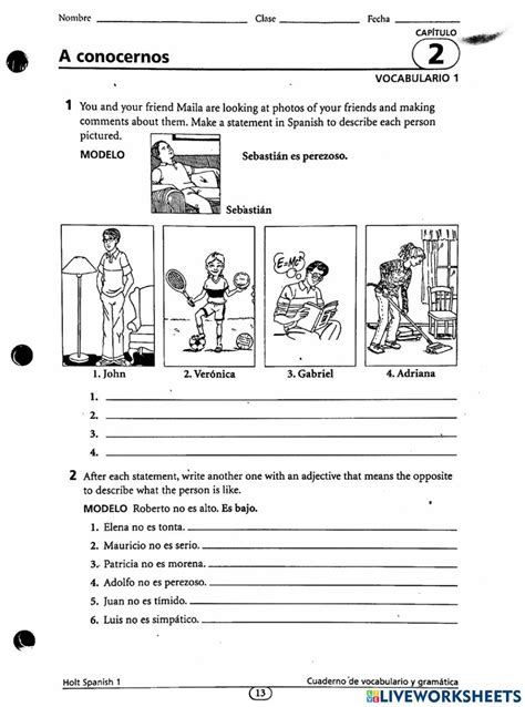 Read Spanish 2 Chapter Test 