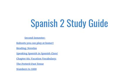Read Online Spanish 2 Study Guide Moyono 