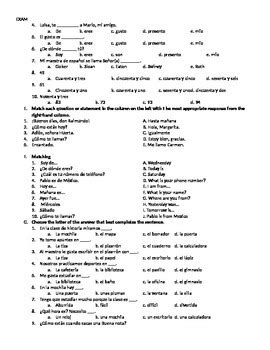 Download Spanish 3 Chapter 1 Test 