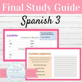 Read Online Spanish 3 Final Study Guide 