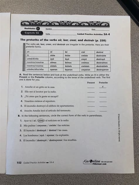 Read Spanish Realidades 1 Practice Workbook Answers 