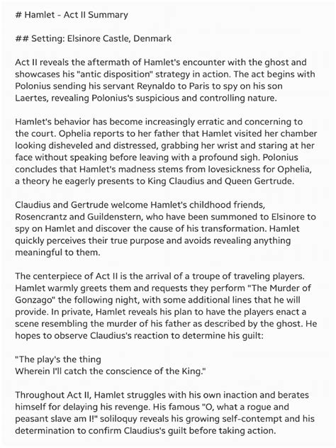 Sparknotes Hamlet Act 2
