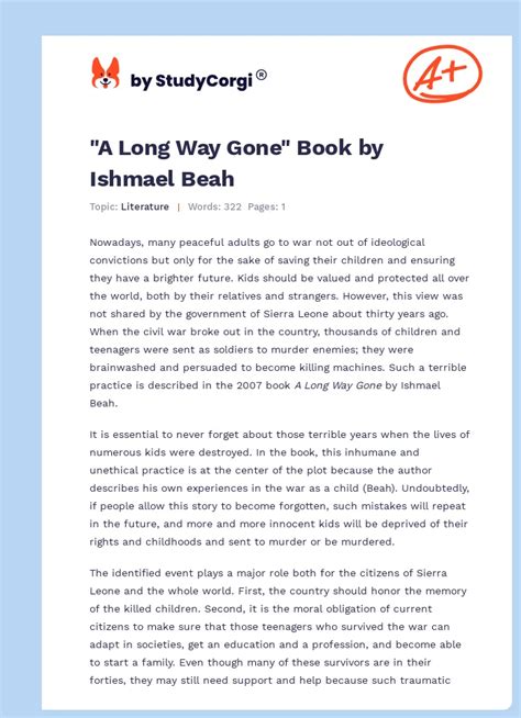 Sparknotes Long Way Gone