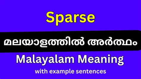 Sparse Meaning In Malayalam