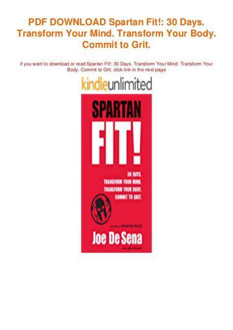spartan fit 30 days transform your mind transform