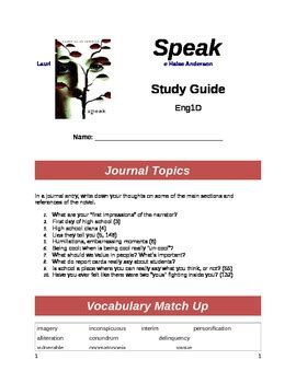 Full Download Speak Study Guide Answer Key 
