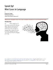 Read Speak Up Mini Cases In Language Answers 