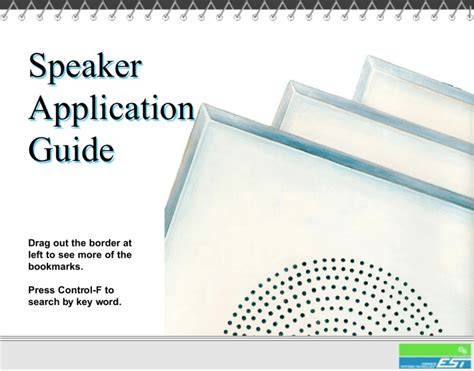 speaker application guide cfaa