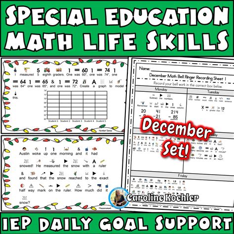 Special Ed Math Worksheets December Daily Life Skills Special Education  Math Worksheets - Special Education, Math Worksheets