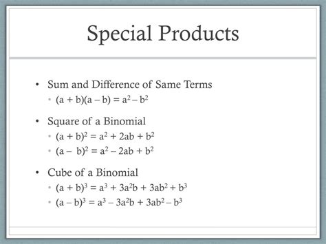 Special Product In Math