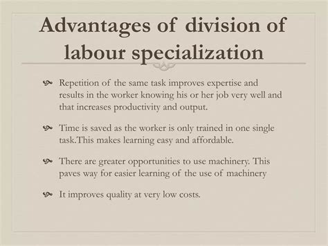Specialization Of Labour