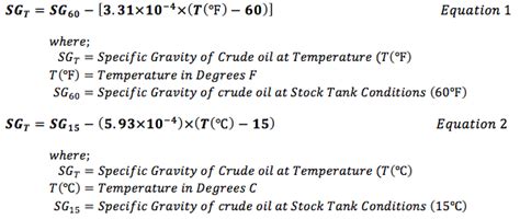 specific gravity temperature correction formula