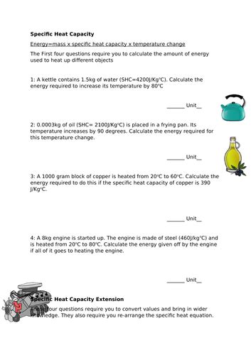 Specific Heat And Heat Capacity Worksheet Docslib Heat Capacity Worksheet - Heat Capacity Worksheet
