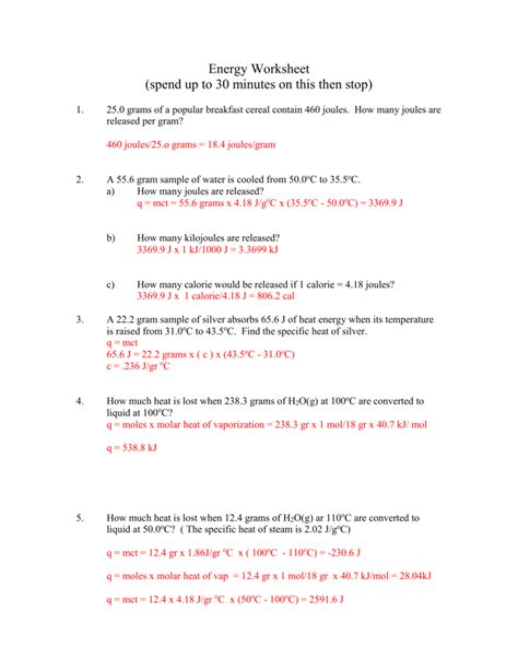 Specific Heat Worksheet Answer Key The Heat Is On Worksheet Answers - The Heat Is On Worksheet Answers
