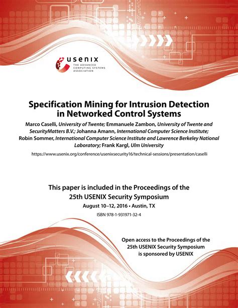 Full Download Specification Mining For Intrusion Detection In Networked 