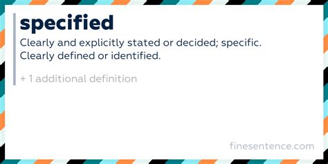 specified meaning english