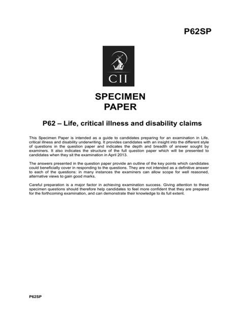 Read Specimen Paper Cii 