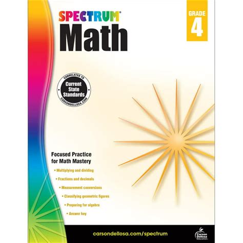 Spectrum 4th Grade Math Workbooks Ages 9 To Math Books For 4th Grade - Math Books For 4th Grade