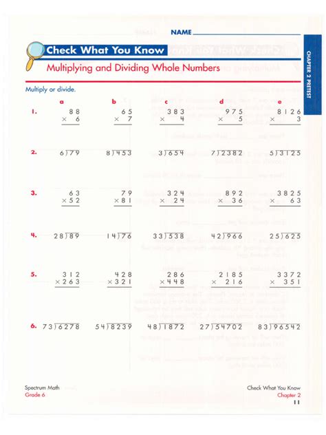 spectrum math grade 6