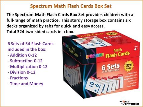 Full Download Spectrum Math Flash Card Box Set 