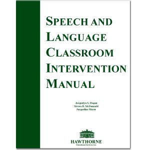 Speech And Language Classroom Intervention Manual