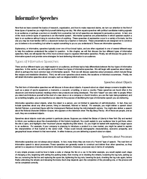 Speech Informative Example