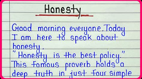 Speech On Honesty