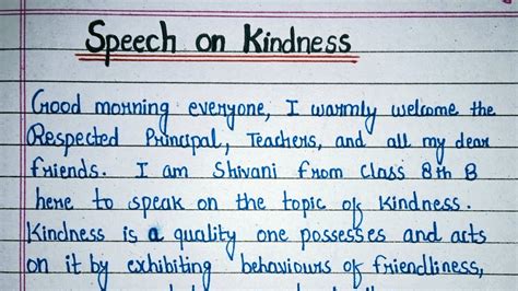 Speech On Kindness