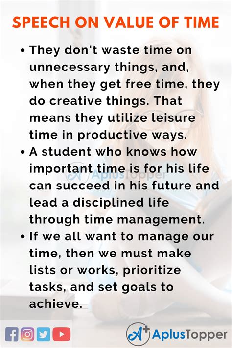 Speech On Value Of Time